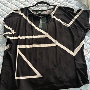 Ralph Lauren Black and White Geometric Short Sleeve Top
